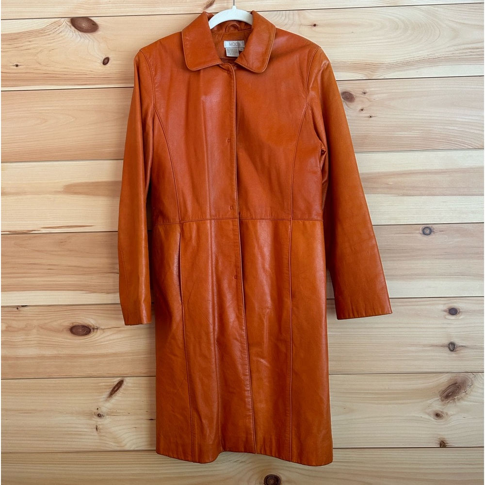 Vintage Moda International Leather Trench Coat